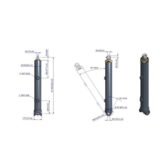 CYLINDER - 63127 HYVA (Replaces 63126 Cylinder)