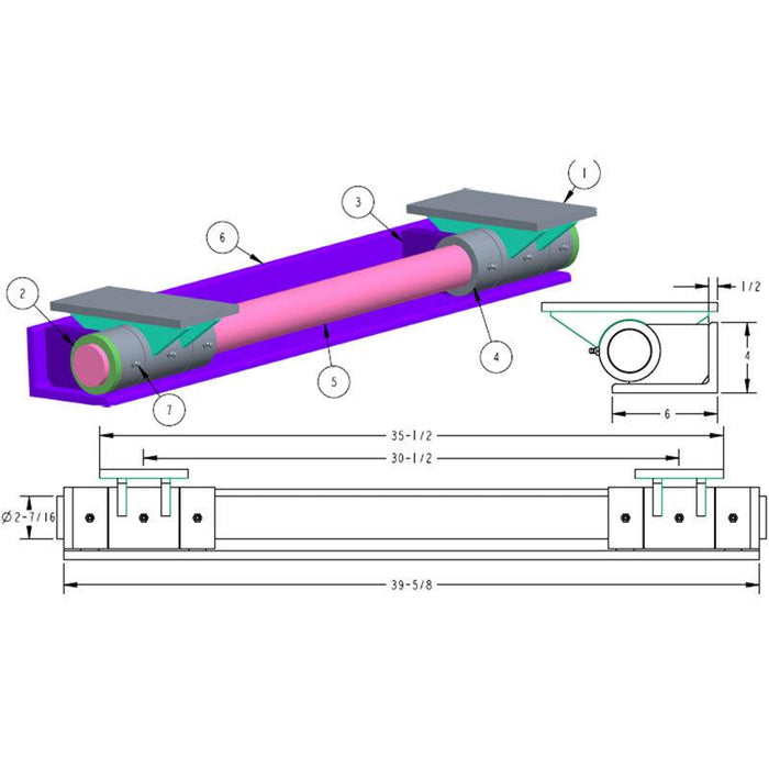 HINGE ASSY - REAR ATV 2-7/16 OD SHAFT