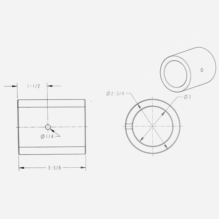 PIVOT TUBE-VT W/GREASE FITTINGS